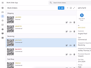 Work Order app with QR API integration