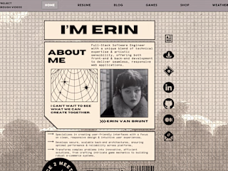 Professional Portfolio Website: Erin Van Brunt Software Engineer