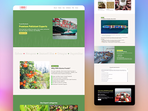 HHH Aroma Foods Landing Page (Design & Webflow Development)
