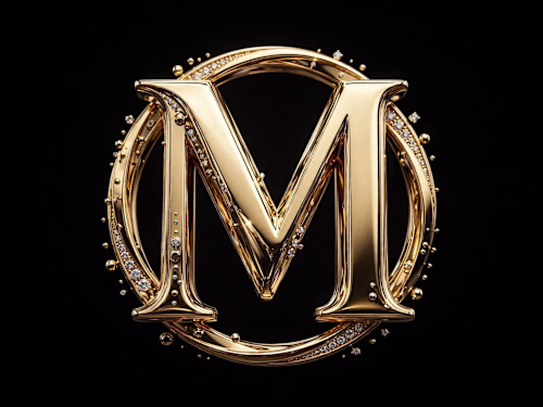 Luxury 3D Gold M Logo