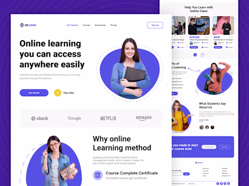 E-Learning Website UI Design