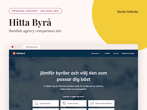 Hitta Byrå: Swedish Blog Publishing and SEO