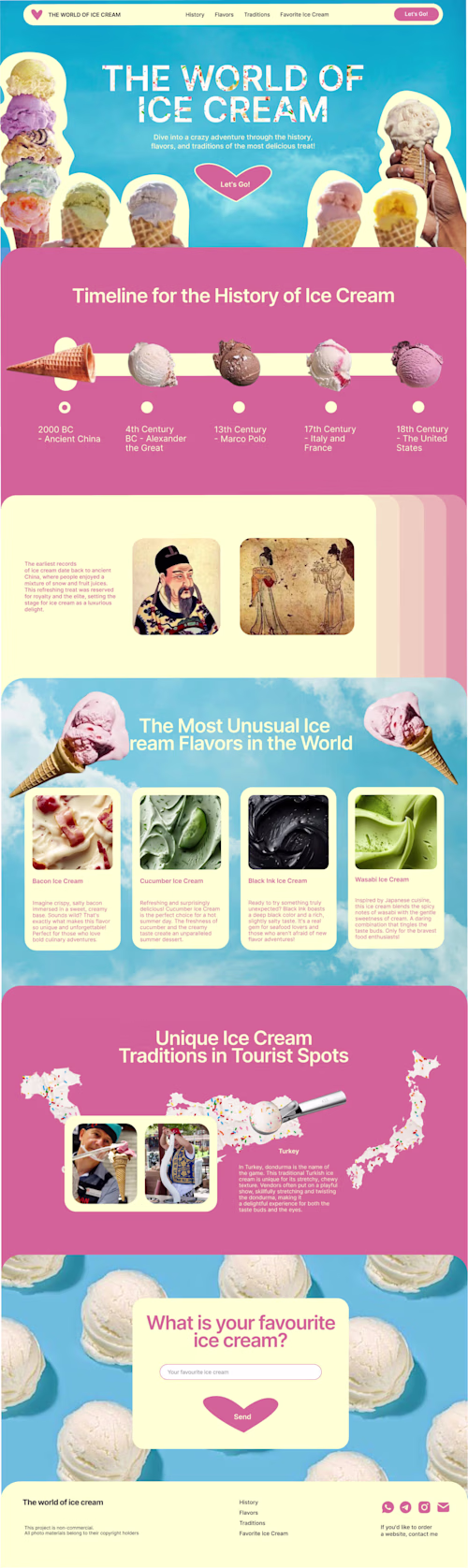 A website about ice cream