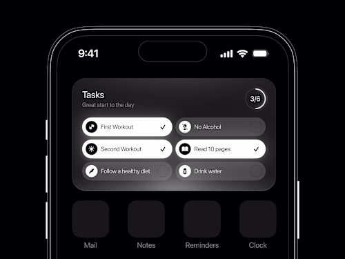 Minimalist Habit Tracker UI Dark Mode App Design
