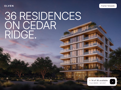 Olven — Residential Development Framer Template