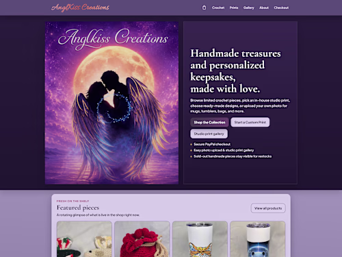 AnglKiss Creations — Custom E-Commerce Storefront