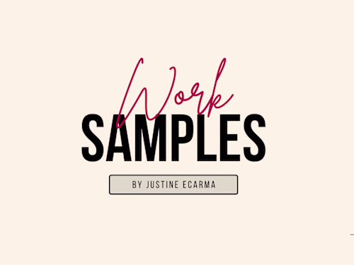 Work Samples - Justine Ecarma