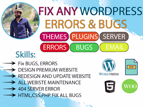 WordPress Website Redesign fix wp wordpress website errors, Bugs