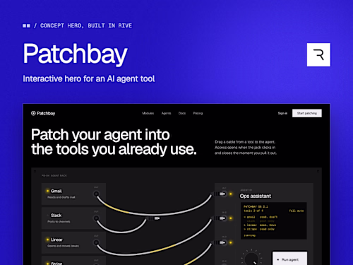 Rive Animation for AI Agent Tool - Patchbay