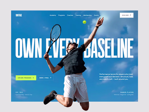 Tennis Website UIUX Design