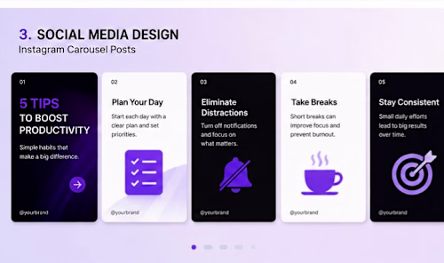 Productivity Tips Instagram Carousel Series
Description: