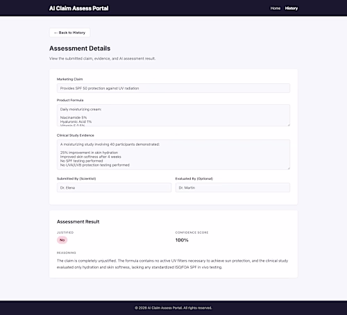 AI Claims Assessment Portal | LLM-Powered Product Claim Vali...