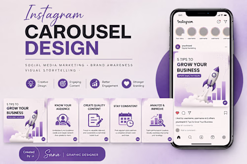 Instagram Carousel Design for Social Media Marketing