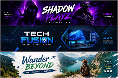 Customized Design Banners for Youtube