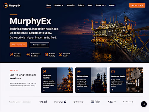 MurphyEx website structure, design and