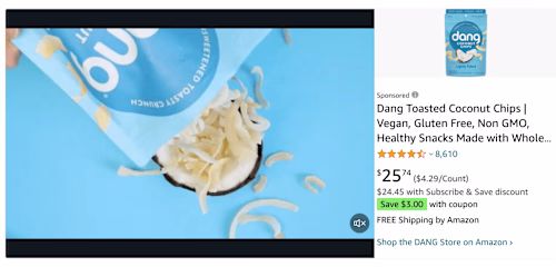 Dang Coconut Chip Amazon Ad 🥥