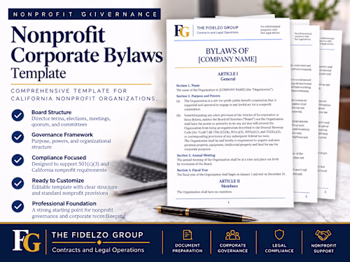 Developed a customizable bylaws template