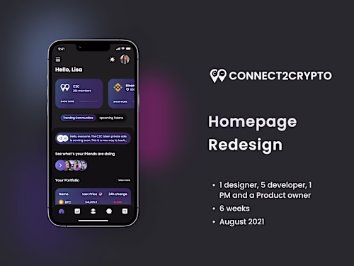 Improving homepage for better user engagement of B2C Crypto App