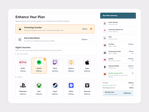 Add-on screen for a telecom