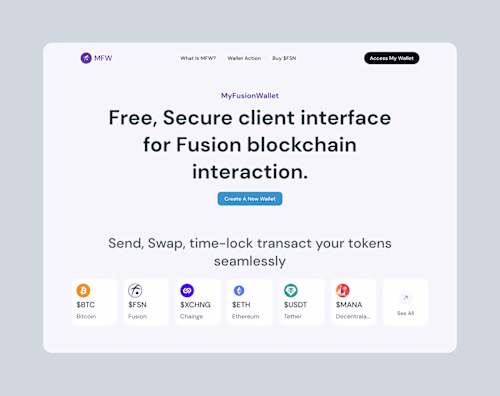 Fusion Wallet Landing Page
