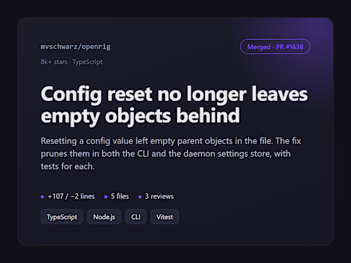 openrig: config reset fix. Fixed