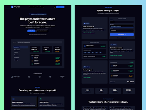 Payvault — Fintech SaaS Website Design & Webflow Development