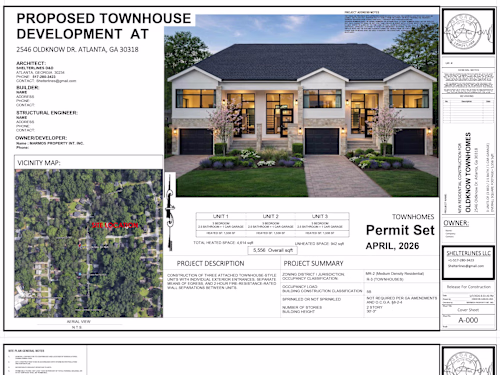 PROPOSED 3-UNIT TOWNHOUSE DEVELOPMENT -