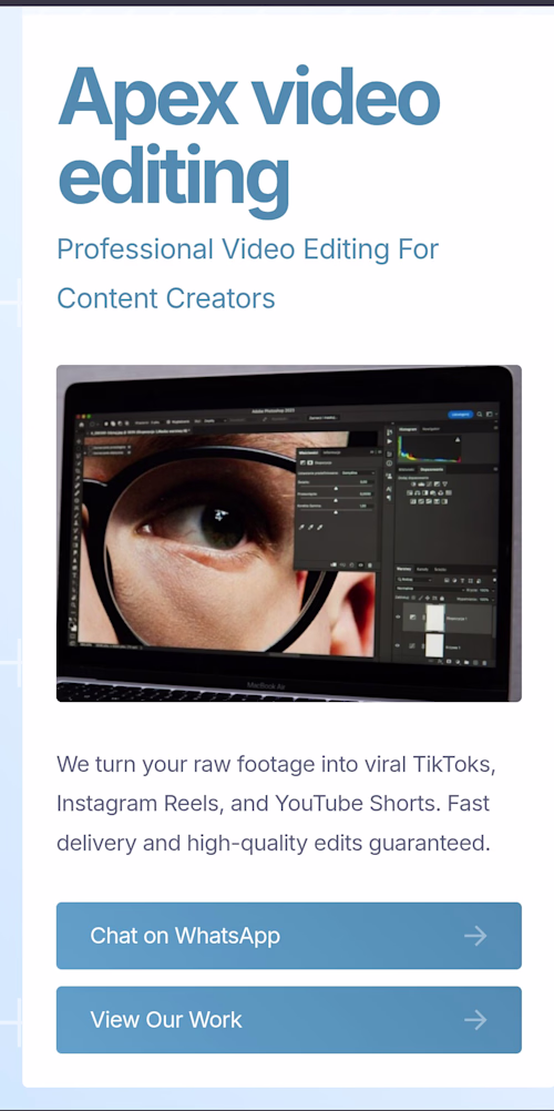 Mobile Landing Page & Video Integration
