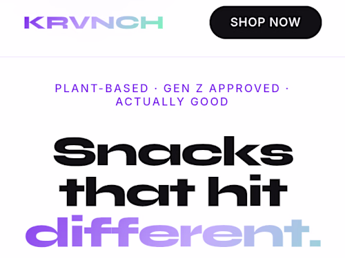 KRVNCH  Shopify Landing Page