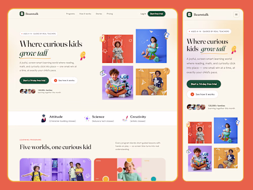 Kids Education Platform Website Design

