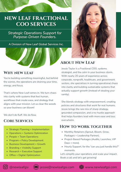 Updated service one-pager!