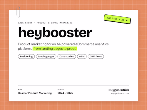 heybooster: Product Marketing for an AI Analytics SaaS