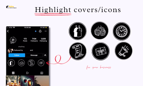 Custom Instagram Highlight Covers for Bar bussiness