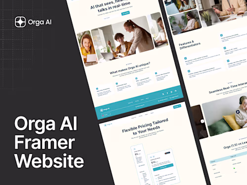 Framer website Orga AI 