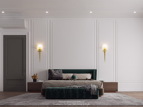 Modern Classic Bedroom Interior | 3D Visualization