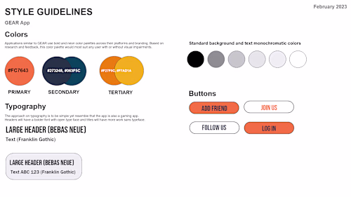 GEAR brand kit concept for UX/UI/Marketing