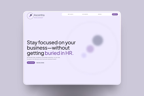 Ascentra People Advisory — Single-Page Framer Website