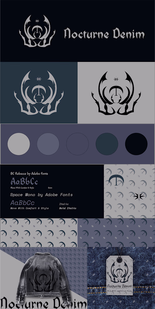 Nocturne Denim-Tactical Streetwear Visual Identity