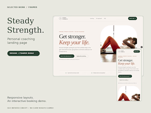 Steady Strength — Framer Landing Page