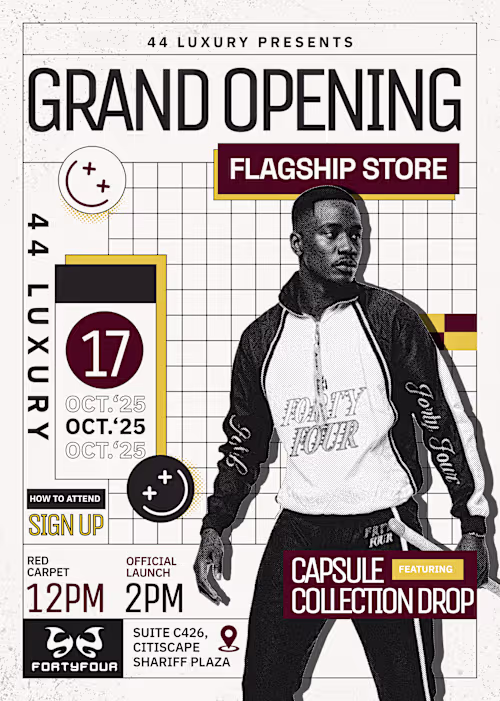 Event Branding for 44 Luxury, a contemporary fashion brand h...