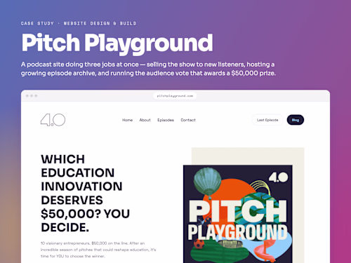 Pitch Playground: Podcast & Competition Site in Webflow