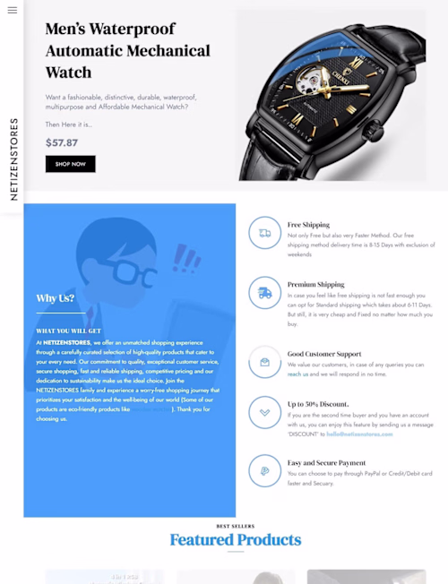 E-commerce site development and Maintenance.