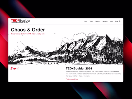 ❖ TEDxBoulder - Framer Site ❖