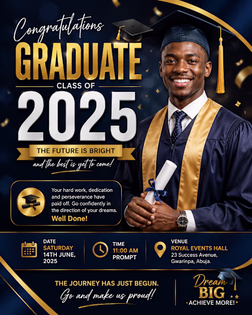 A clean and celebratory graduation