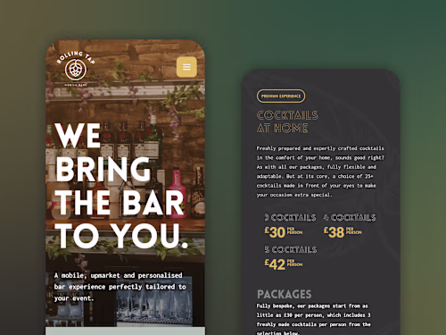 Mobile Bar Company - Web Design