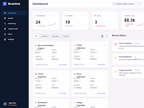 Production-ready AI model monitoring dashboard