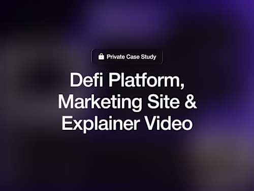 DeFi Platform: Product, Marketing Site, and Explainer Video