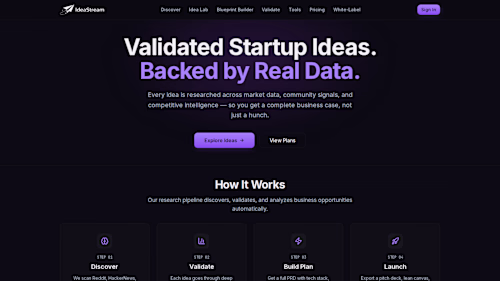 IdeaStream
A startup idea discovery and