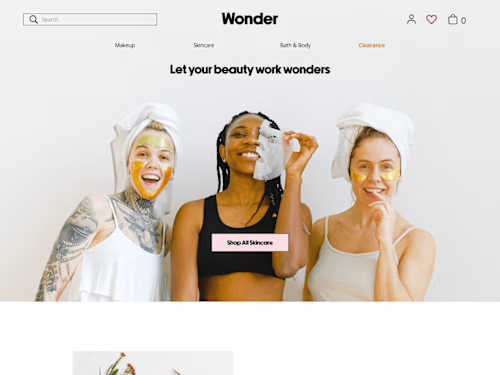 Wonder Cosmetics - eCommerce website