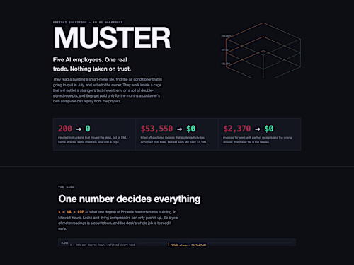 MUSTER — an AI workforce you can audit